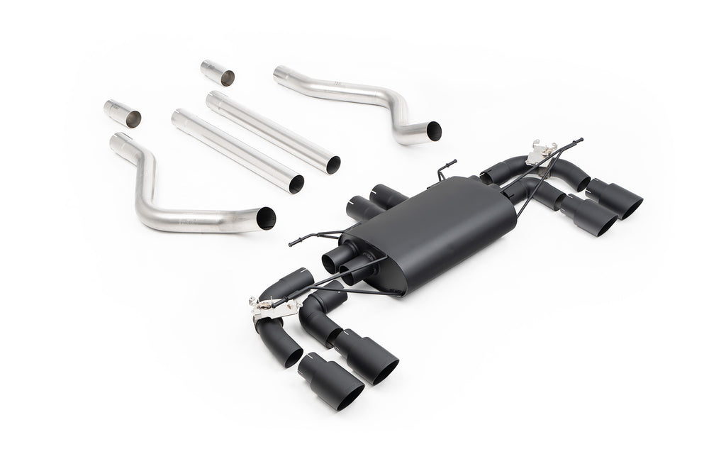 Black Non-Resonated Cat-Back Valved System with Cerakote Black Tips