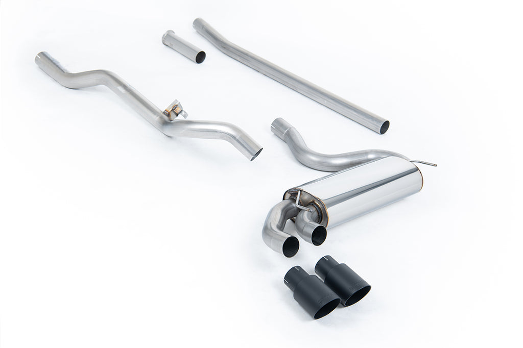 Non-Resonated (Louder) Downpipe-Back Exhaust System with Cerakote Black OEM-Style Trims