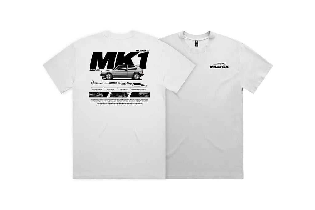 Milltek Tee White (VW Golf Mk1) - Large