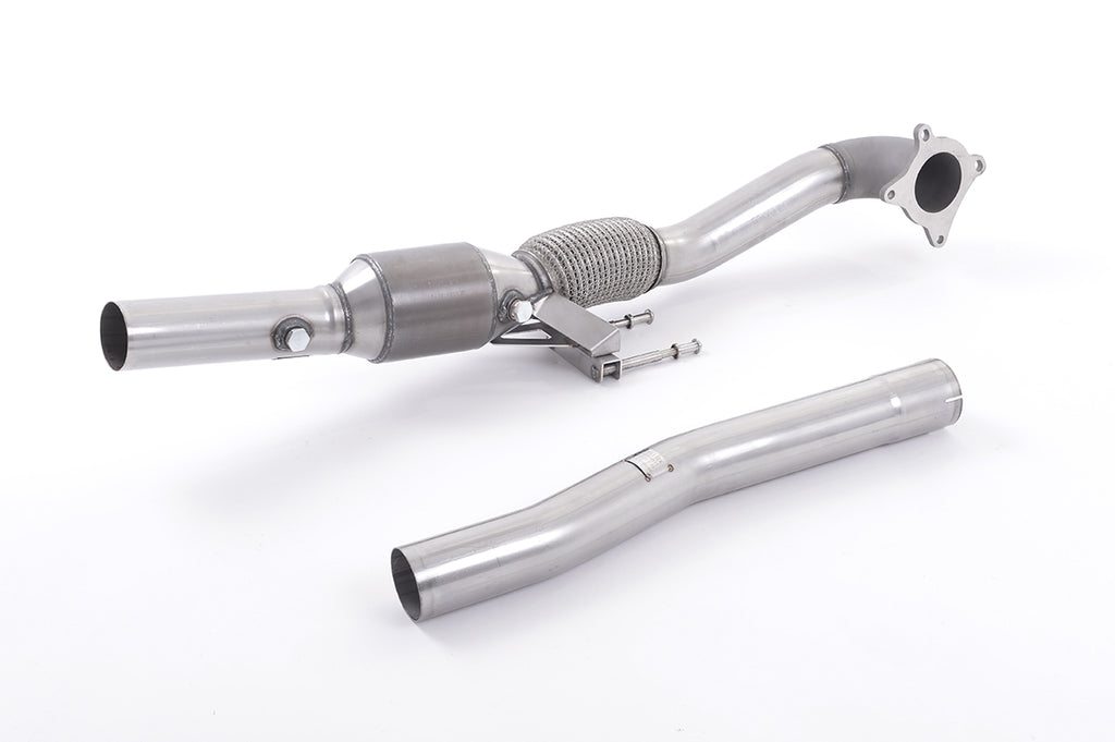 Stainless Steel Cast Large Bore Downpipe with Hi-Flow Sports Catalyst (For Milltek Race Cat-Back) (VW)
