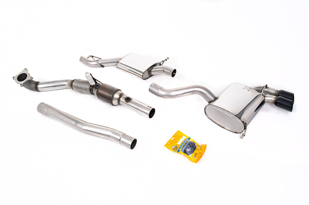 Turbo-Back Exhaust System with Hi-Flow Sports Catalyst with Ceramic Black Trims