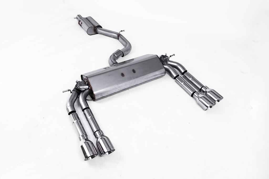 Resonated (Quieter) Cat-Back Exhaust System with Quad Round Polished Trims