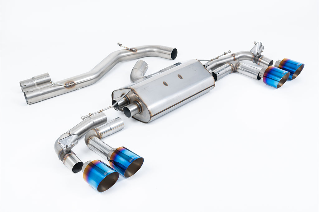 80mm Non-Resonated (Louder) Cat-Back Exhaust System with Burnt Titanium Trims