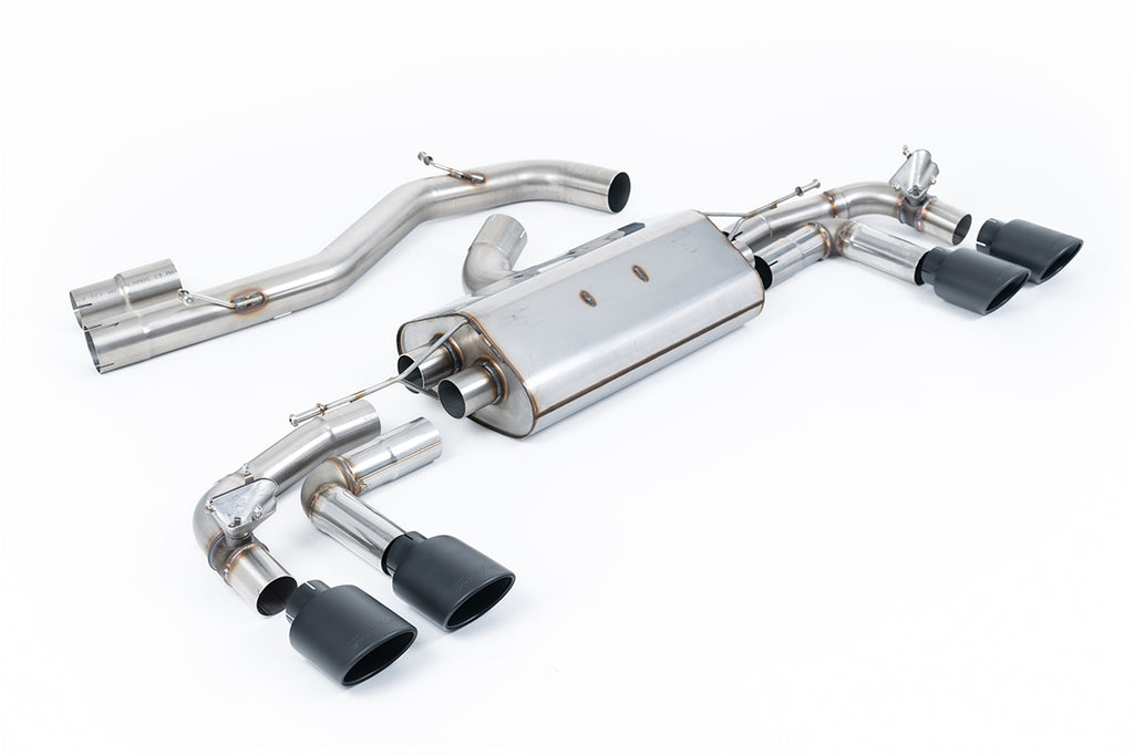 80mm Non-Resonated (Louder) Cat-Back Exhaust System with Cerakote Black Oval Trims