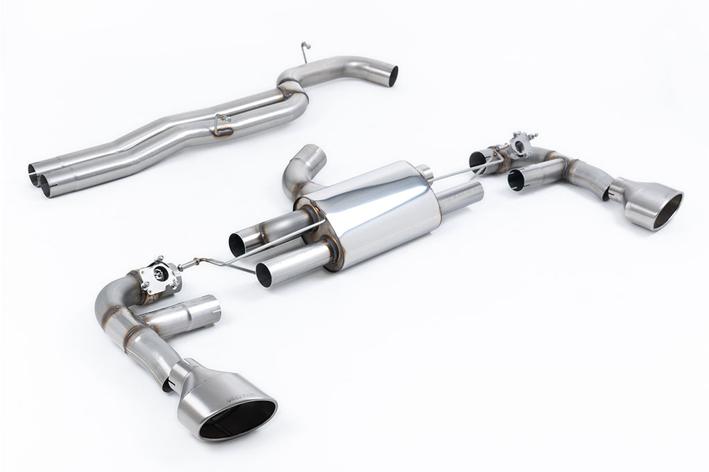 80MM Non-Resonated Race (Loudest) Cat-Back Exhaust System with Titanium Trims