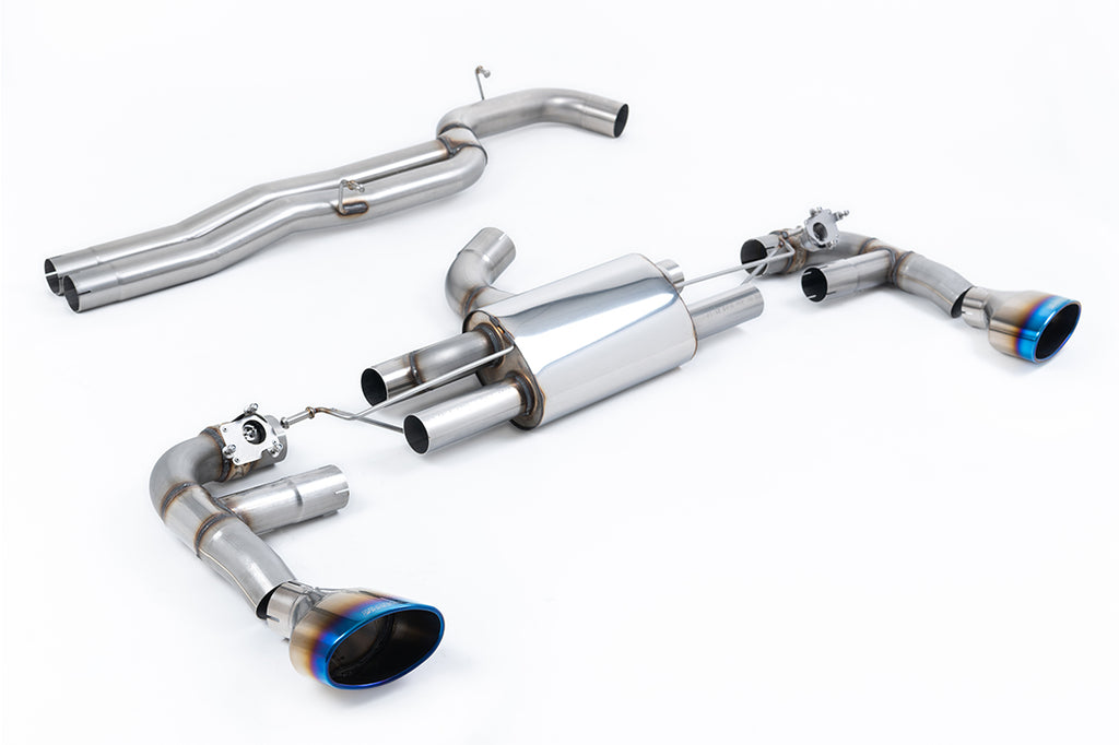 80MM Non-Resonated Race (Loudest) Cat-Back Exhaust System with Burnt Titanium Trims
