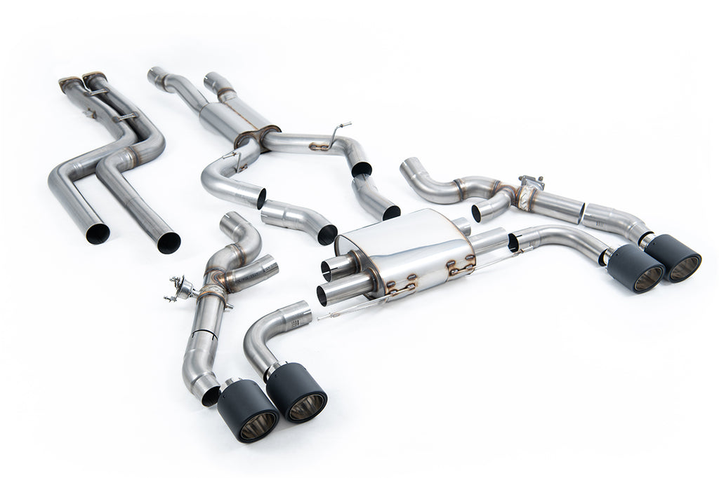 Non-Resonated (Louder) Downpipe Back Exhaust System with JET-115 Carbon Trims