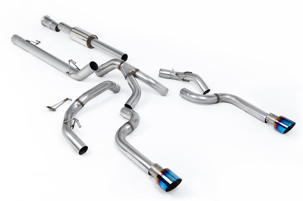 Race Part-Resonated (Louder) Cat-back with Dual Burnt/Blue Titanium Tips