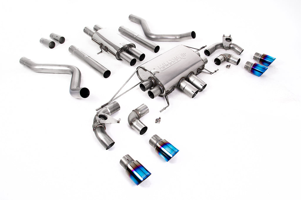 Cat Back Valved System with Burnt Titanium Trims - Resonated