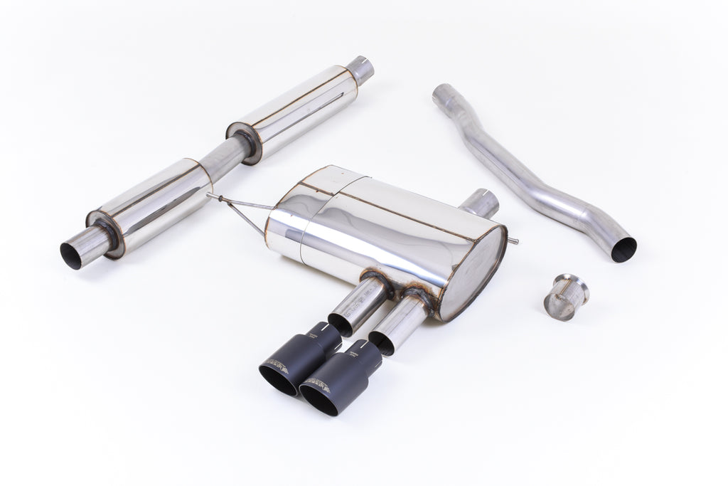 Mini Cooper S F56 - Resonated (Quieter) Cat-Back Exhaust System with Cerakote Black Tips