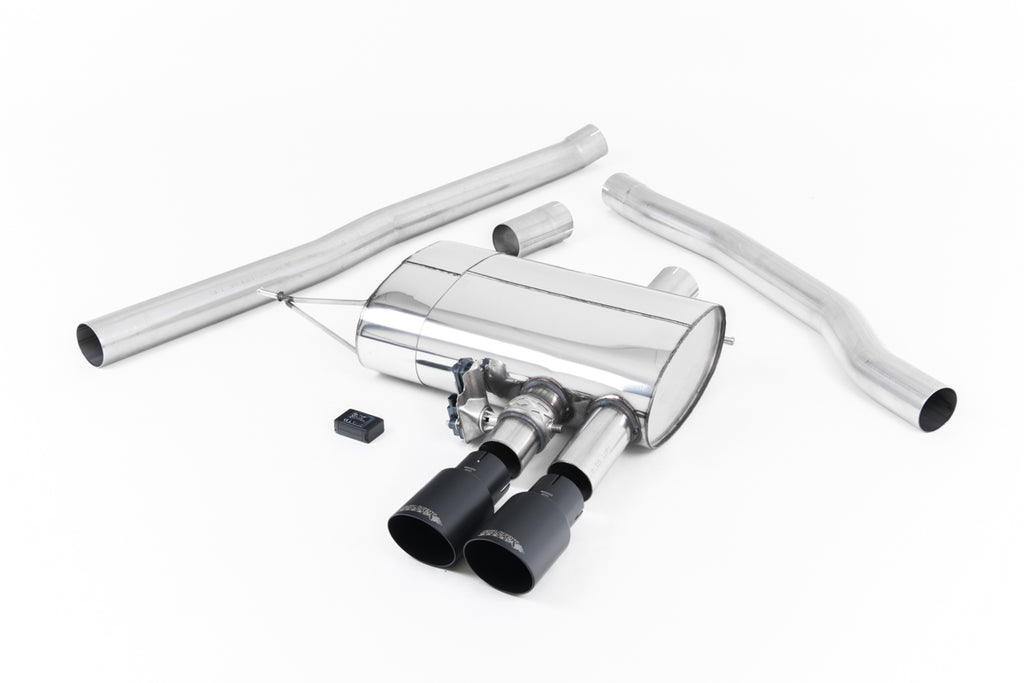 Mini Cooper S F56 - Valved &amp; Non-Resonated (Louder) Cat-Back Exhaust System with Cerakote Black Tips