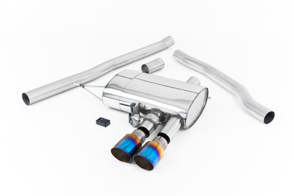 Mini Cooper S F56 - Valved &amp; Non-Resonated (Louder) Cat-Back Exhaust System with Burnt Titanium Tips