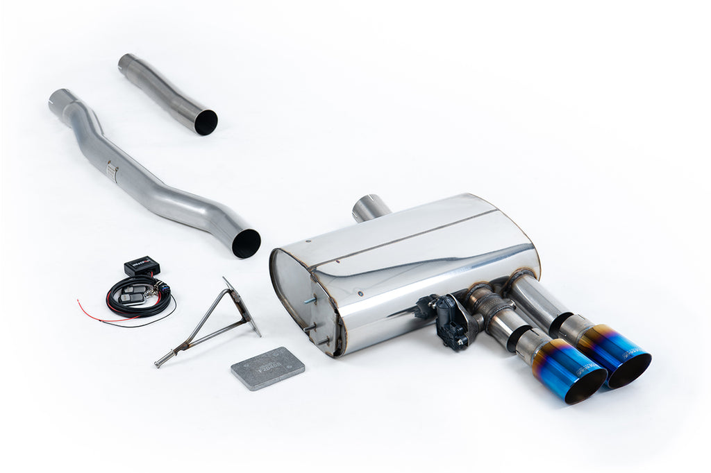 Mini Cooper S F56 (LCI Only) - Valved GPF/OPF Back Exhaust System with Burnt Titanium GT-90 Trims