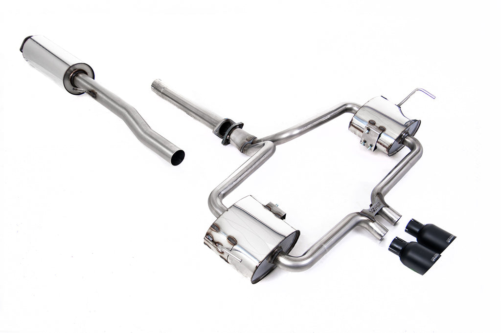 Mini Cooper S R53 - Resonated (quieter) Cat Back Exhaust System with Cerakote Black Trims
