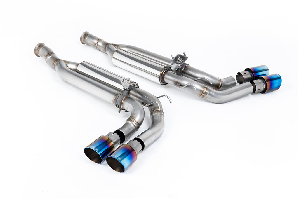 Cat-Back Exhaust System with Burnt/Blue Titanium Trims