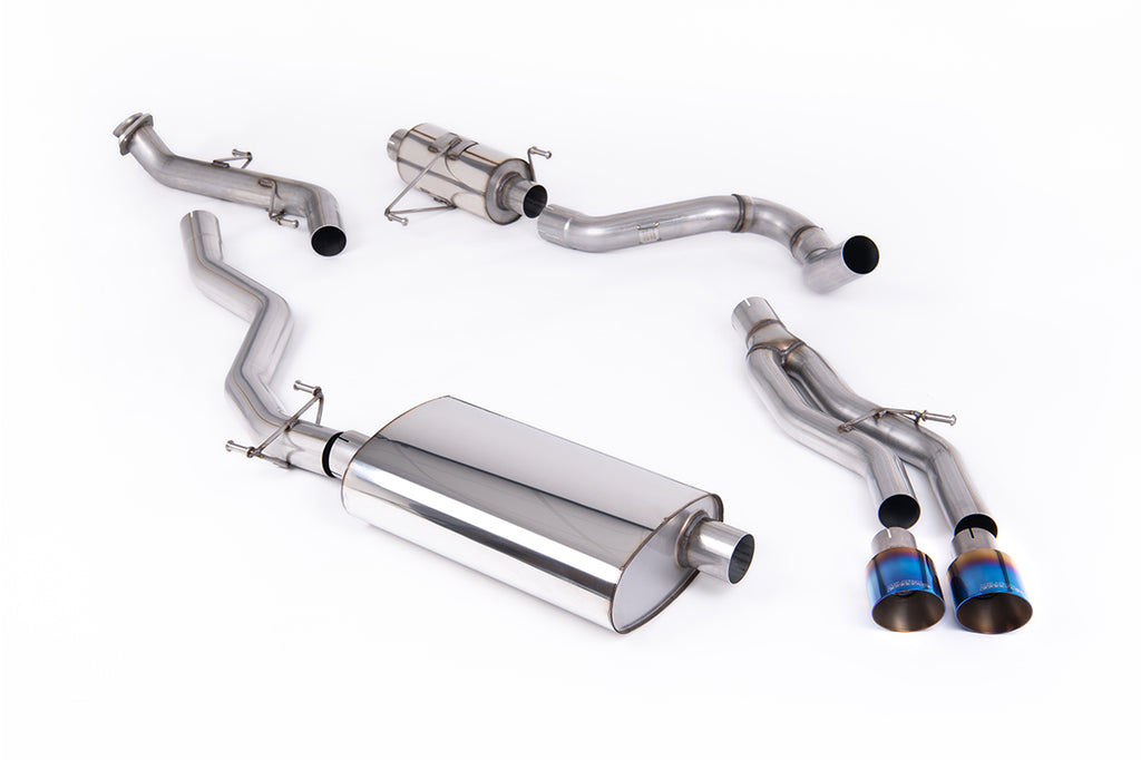 Resonated Catback with 2 x GT-100 Burnt/Blue Titanium Tips