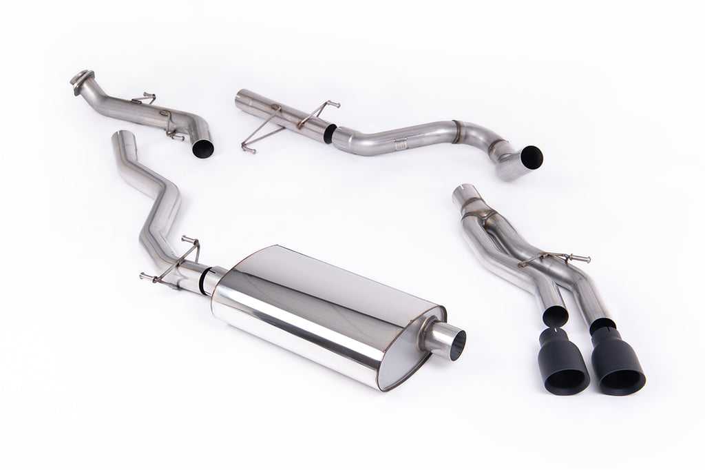 Non-Resonated (Louder) Catback with 2 x GT-100 Cerakote Black Tips