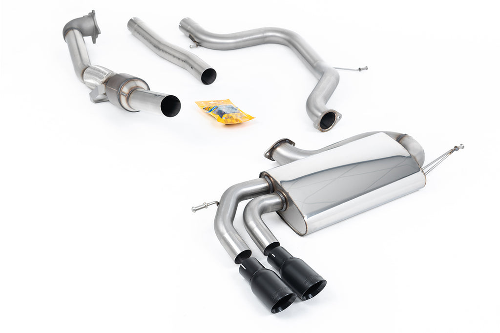 VW Golf Mk5 GTi 2.0T - Non-Resonated (Louder) Turbo-Back Exhaust System with Hi-Flow Sports Catalyst &amp; Cerakote Black Tips