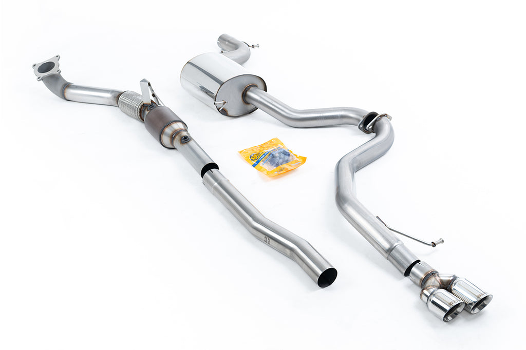 Resonated (Quieter) Turbo-Back Exhaust System with HJS Catalyst with Twin Polished Tips