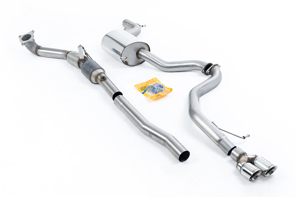 Resonated (Quieter) Turbo-Back Exhaust System with Hi-Flow Sports Catalyst &amp; Twin Polished Tips