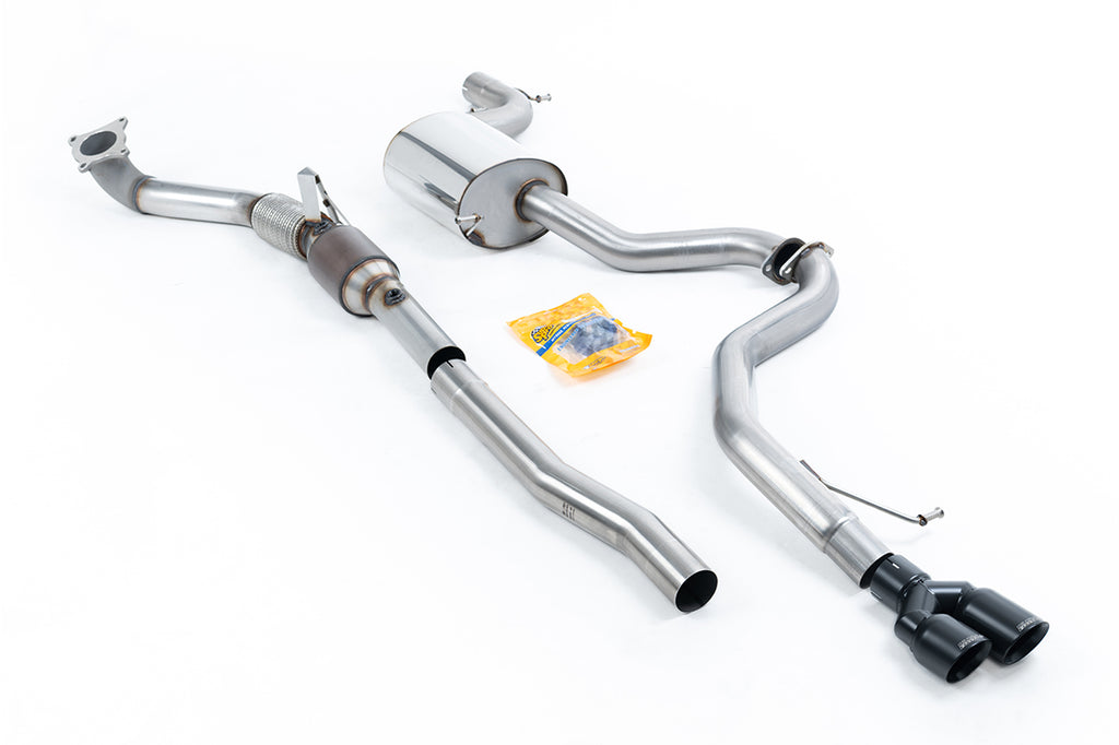 Resonated (Quieter) Turbo-Back Exhaust System with HJS Catalyst &amp; Twin Cerakote Black Tips