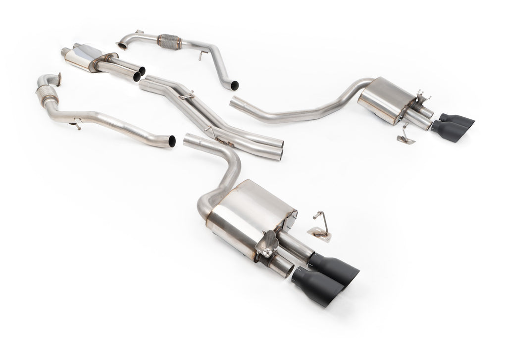 Resonated (Quieter) Cat-Back Exhaust System with Quad GT-100 Cerakote Trims