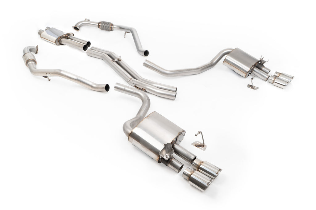 Resonated (Quieter) Cat-Back Exhaust System with Quad Polished Oval Trims