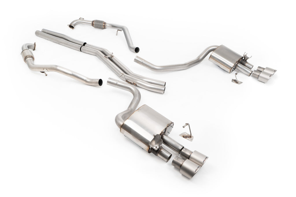 Non-Resonated (Louder) Cat-Back Exhaust System with Quad GT-100 Titanium Trims