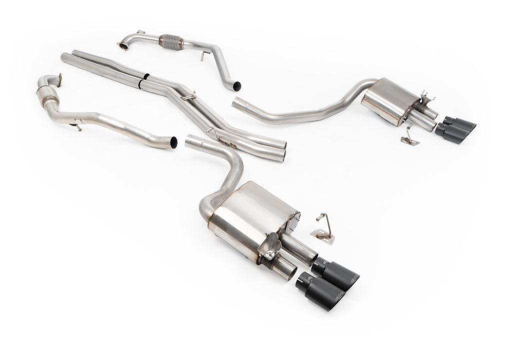 Non-Resonated (Louder) Cat-Back Exhaust System with Quad Cerakote Black Oval Trims