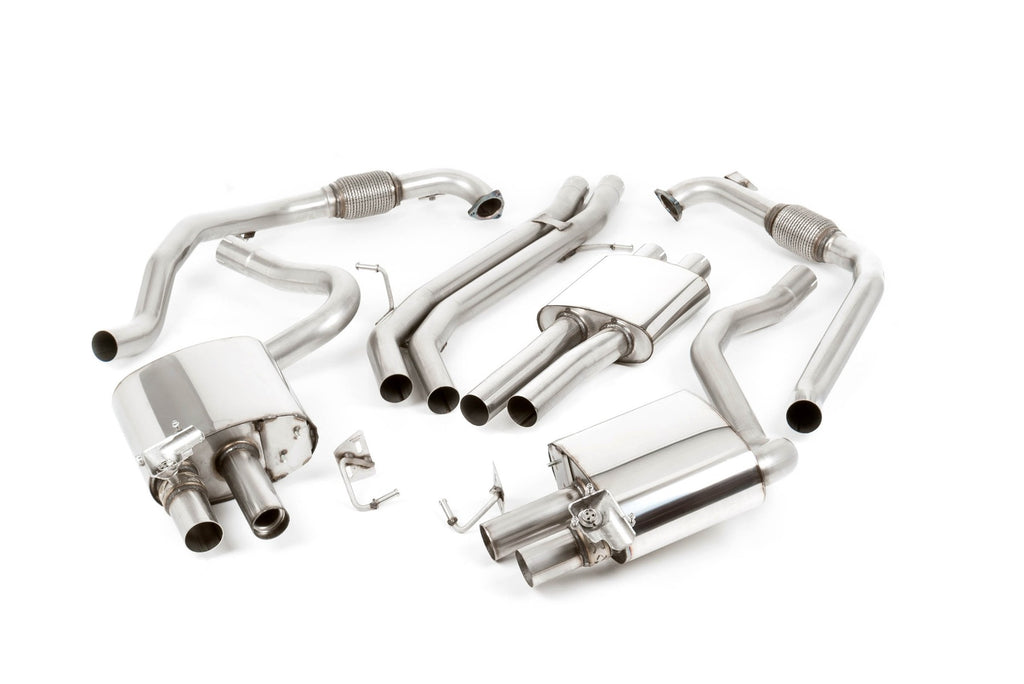 Resonated (Quieter) Cat-Back Exhaust System with Quad Black Oval Trims