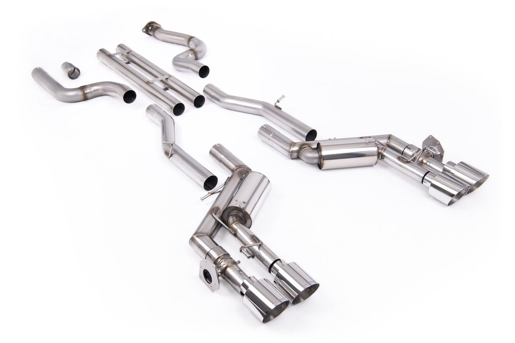 Unbalanced Straight Center Valved Cat-Back System with Polished Tips