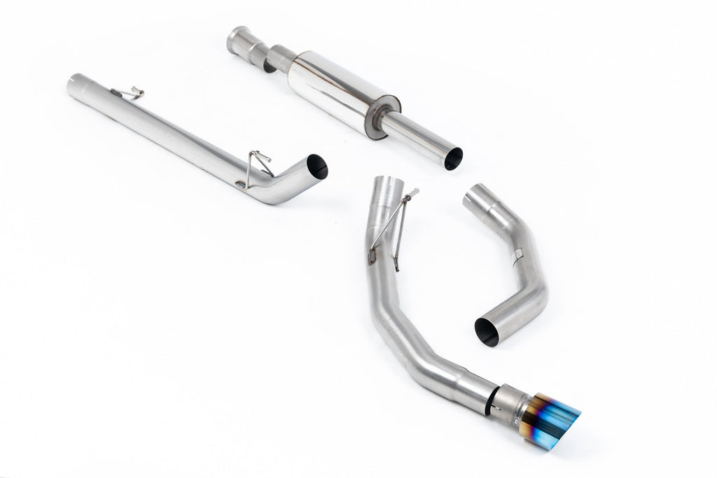 Road+ Cat-Back with Single Burnt/Blue Titanium Tip