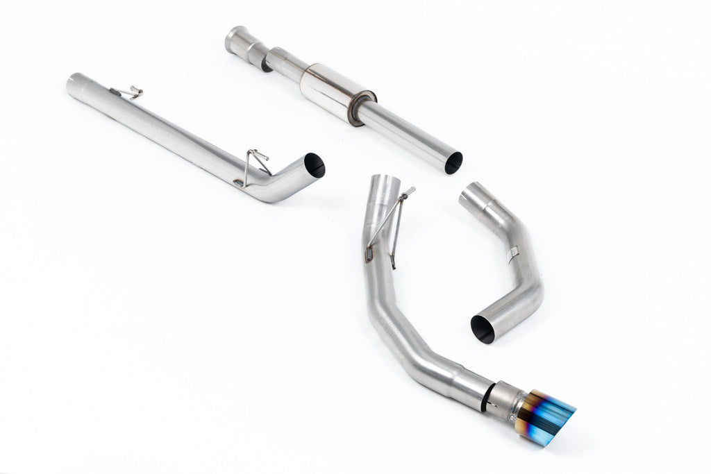 Race Part-Resonated (Louder) Cat-back with Single Burnt/Blue Titanium Tip