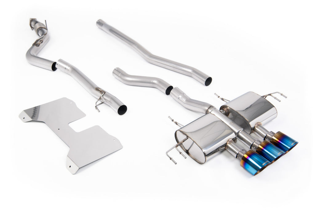 Non Resonated (Loudest) Non-Valved Catback Systems with Brushed Titanium Trims