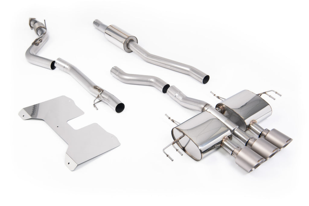 Part Resonated (Road+) Non-Valved Catback Systems with Brushed Titanium Trims