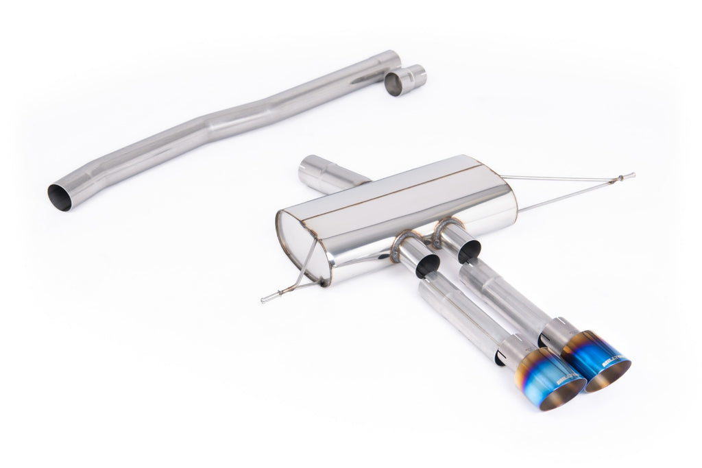 F66 Mini Cooper S Non-Resonated (louder) OPF/GPF Back System for Milltek Design Diffuser only with Burnt/Blue Titanium Tips