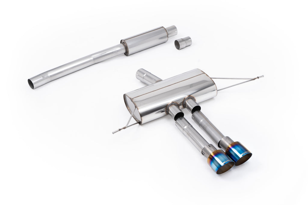 Mini Cooper S F66 - Resonated OPF/GPF Back System for Sport Diffuser only with Burnt/Blue Titanium Tips