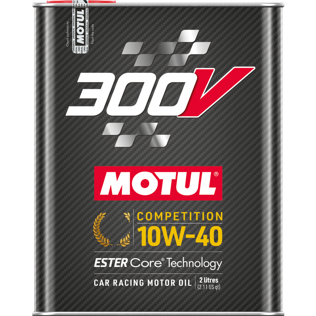 Motul 300V Competition 10W-40 Ester Core Technology. Car racing motor oil