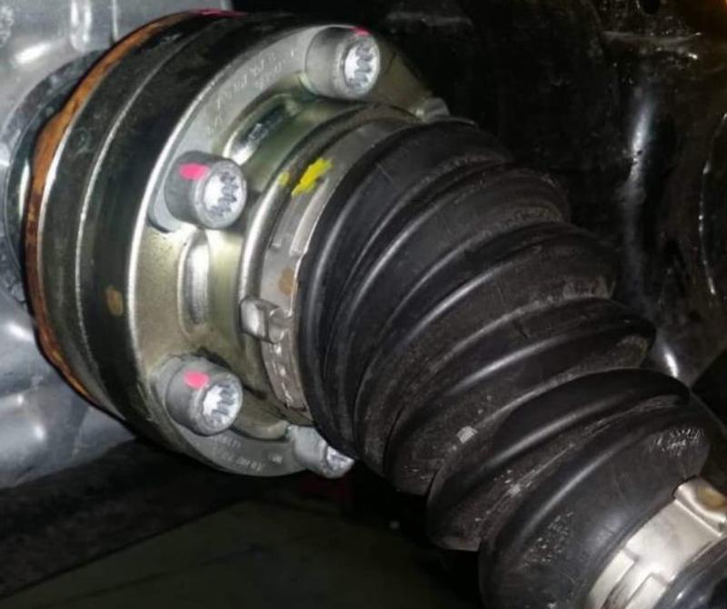 Driveshaft (CV Joint) Bolts in location